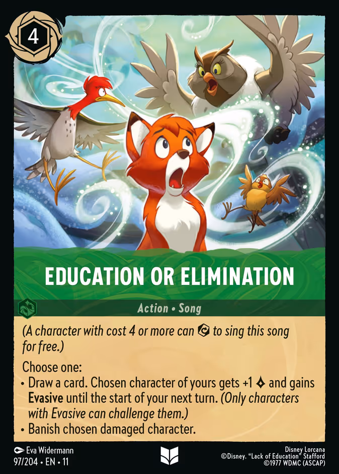 Education or Elimination 11-97 Lorcana card