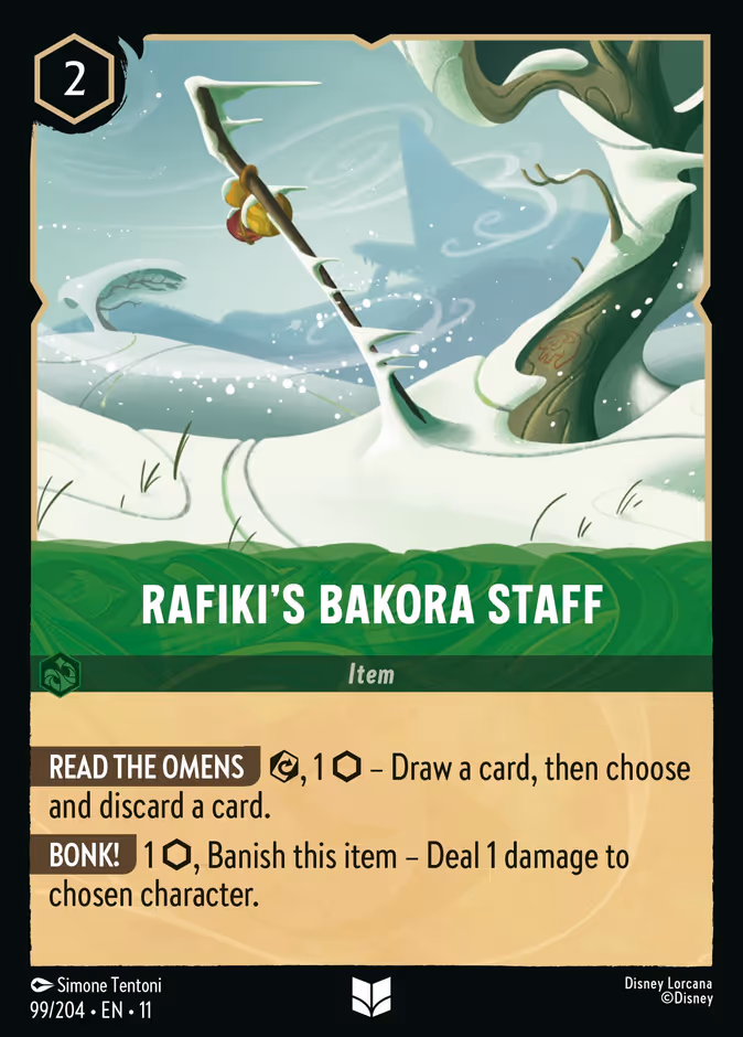 Rafiki's Bakora Staff 11-99 Lorcana card