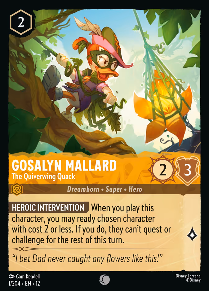 Gosalyn Mallard - The Quiverwing Quack 12-1 Lorcana card