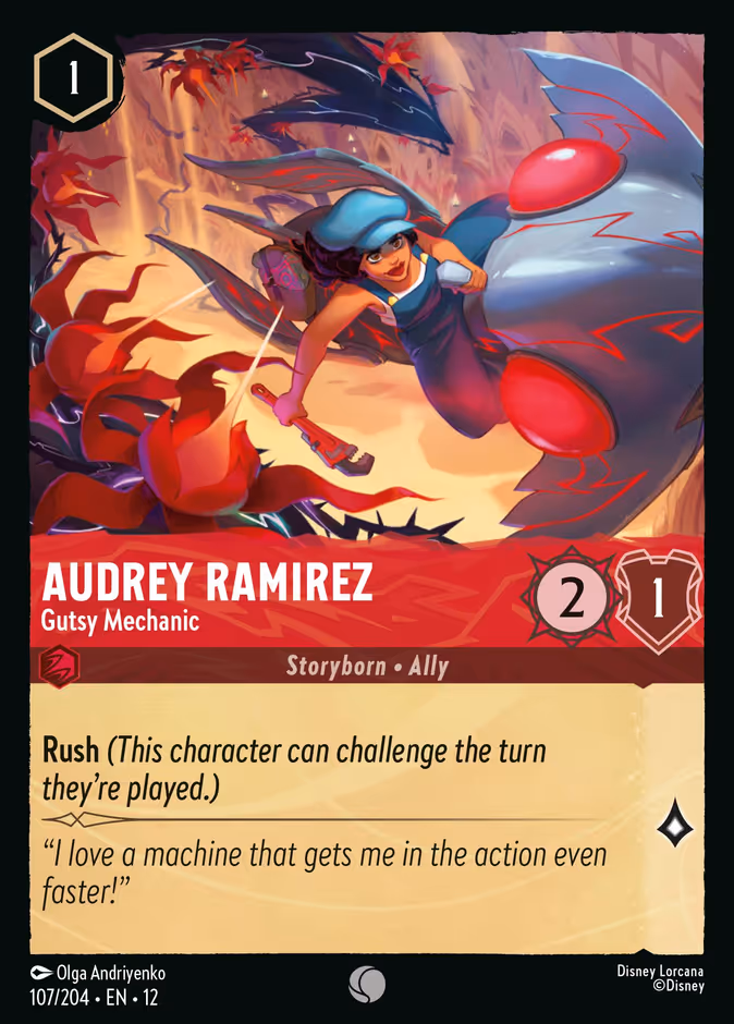 Audrey Ramirez - Gutsy Mechanic 12-107 Lorcana card