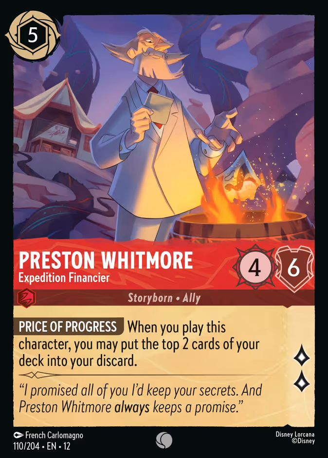 Preston Whitmore - Expedition Financier 12-110 Lorcana card