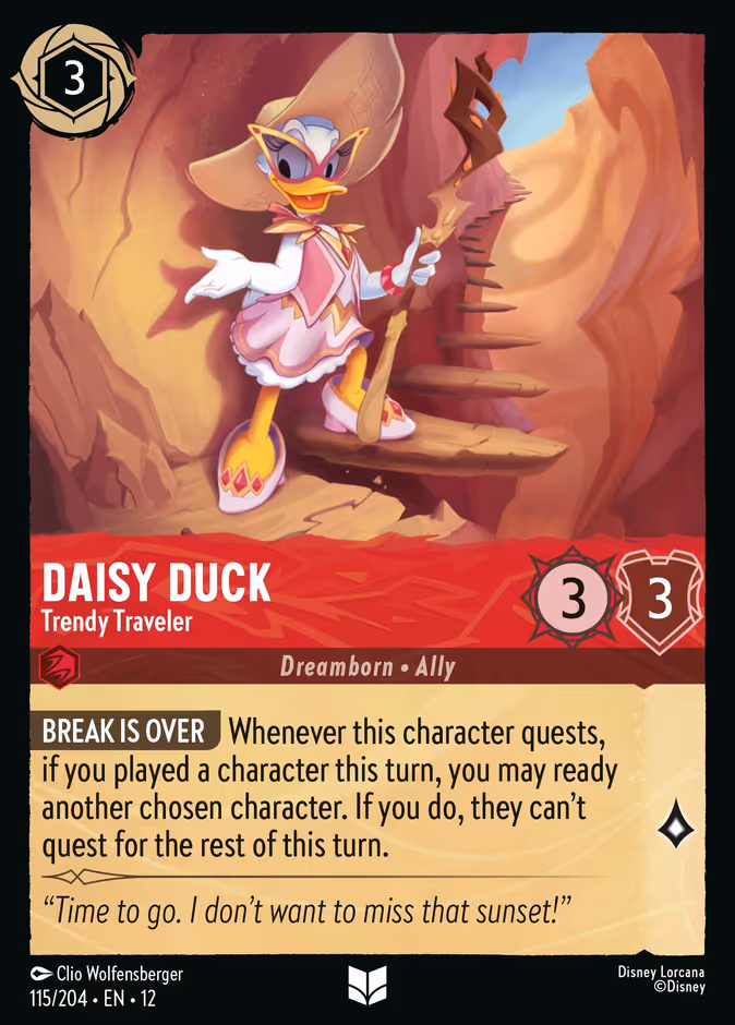 Daisy Duck - Trendy Traveler 12-115 Lorcana card