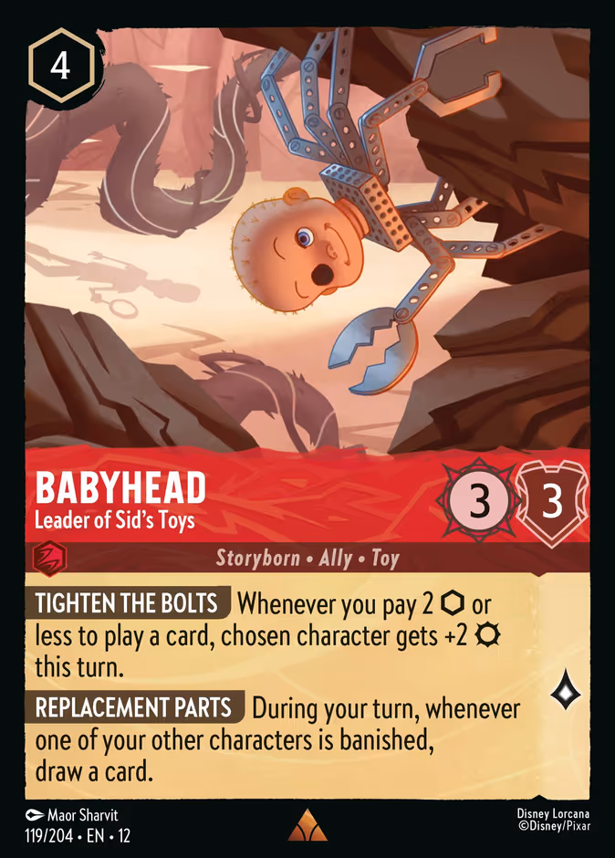 Babyhead - Leader of Sid's Toys 12-119 Lorcana card