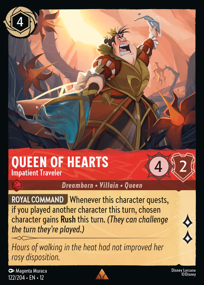 Queen of Hearts - Impatient Traveler 12-122 Lorcana card