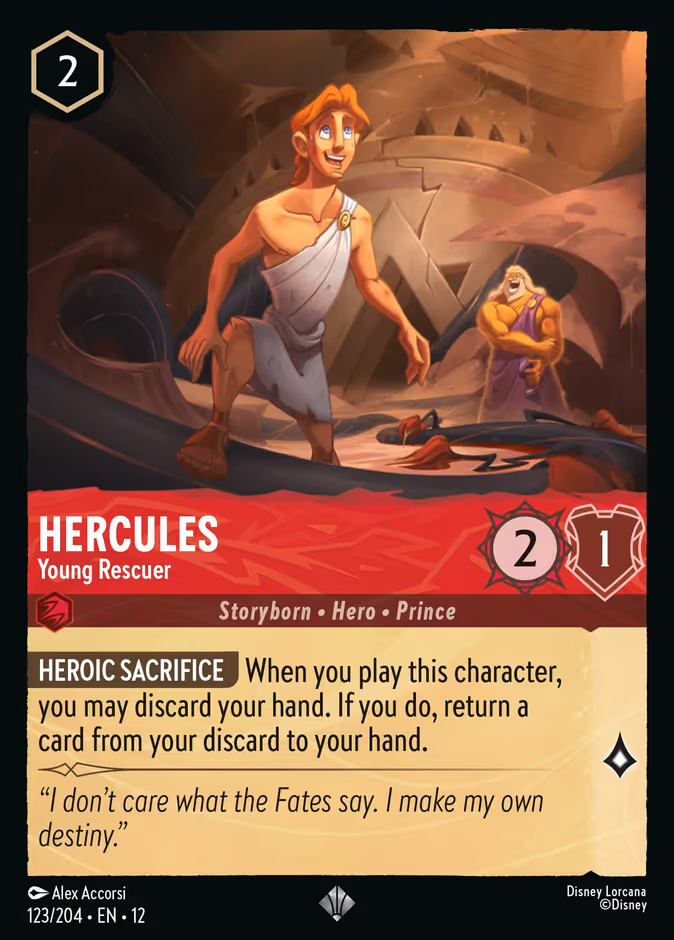 Hercules - Young Rescuer 12-123 Lorcana card