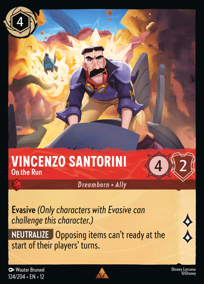 Vincenzo Santorini - On the Run 12-124 Lorcana card