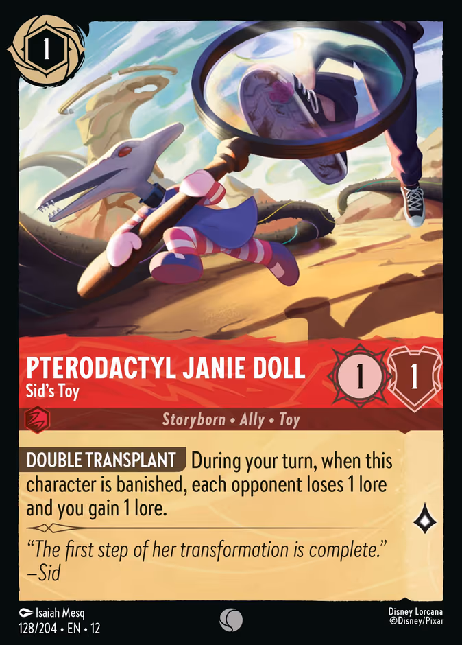 Pterodactyl Janie Doll - Sid's Toy 12-128 Lorcana card