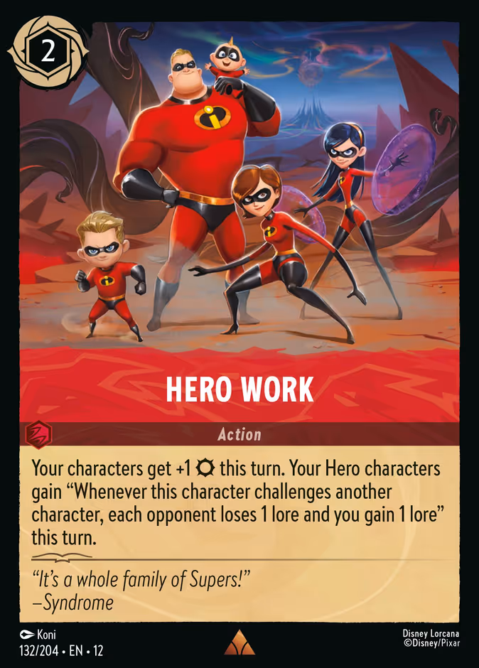 Hero Work 12-132 Lorcana card