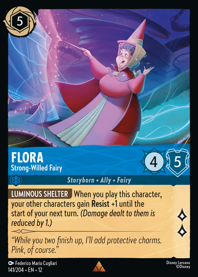 Flora - Strong-Willed Fairy 12-141 Lorcana card