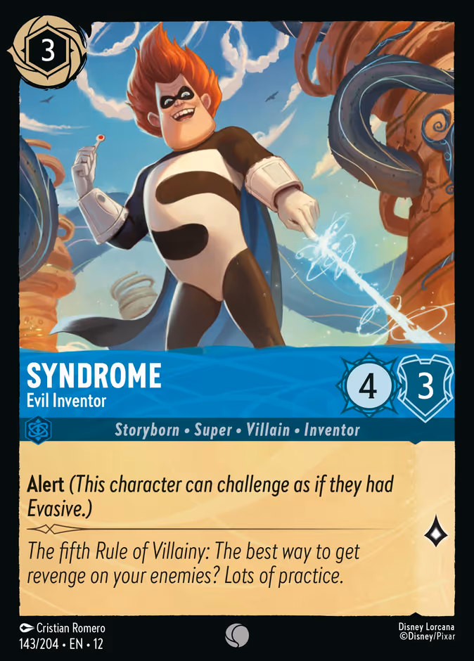 Syndrome - Evil Inventor 12-143 Lorcana card