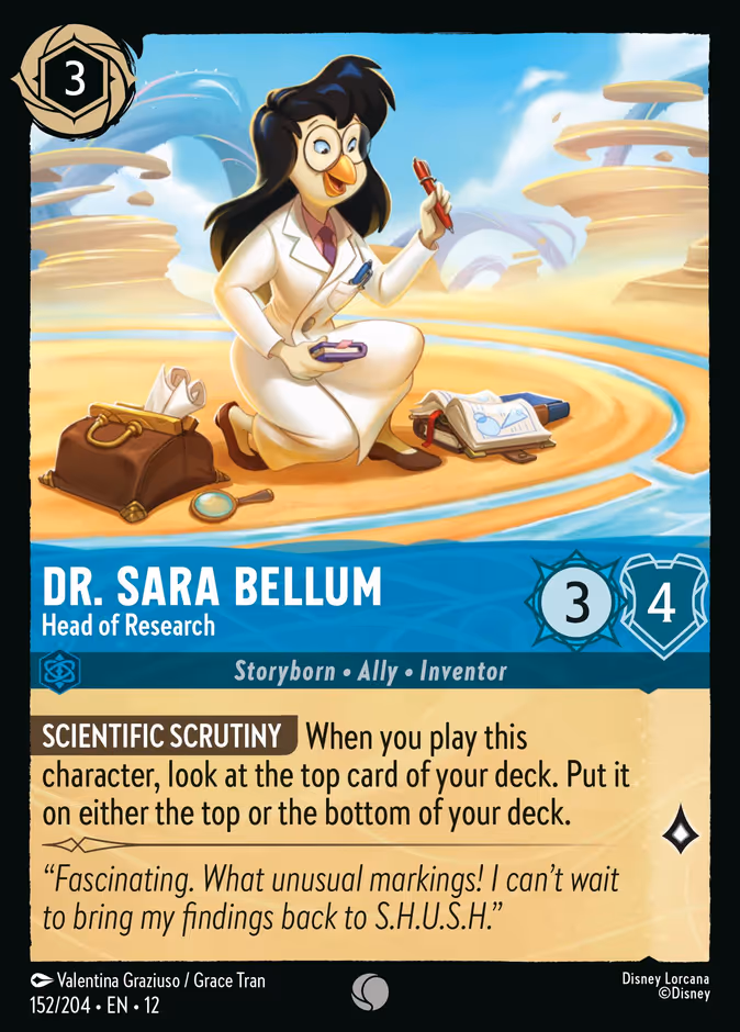 Dr. Sara Bellum - Head of Research 12-152 Lorcana card