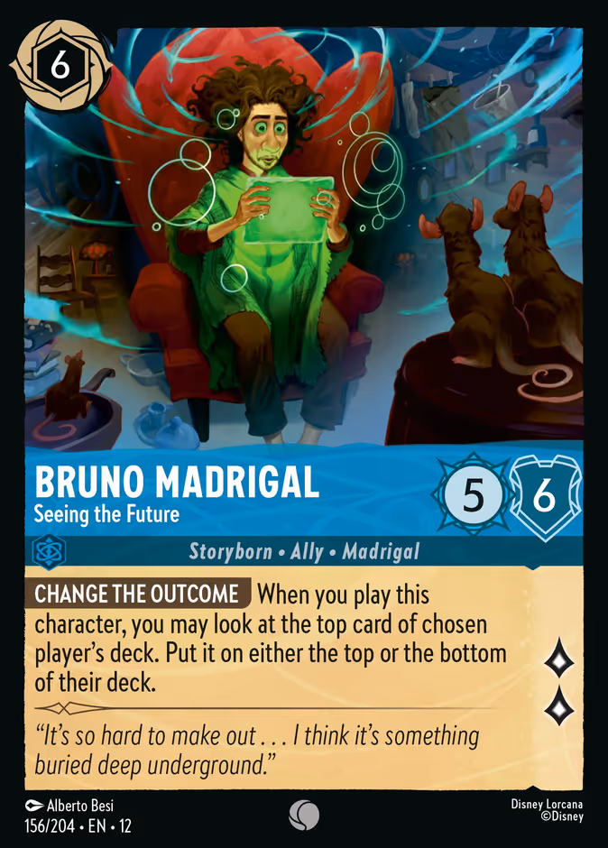Bruno Madrigal - Seeing the Future 12-156 Lorcana card