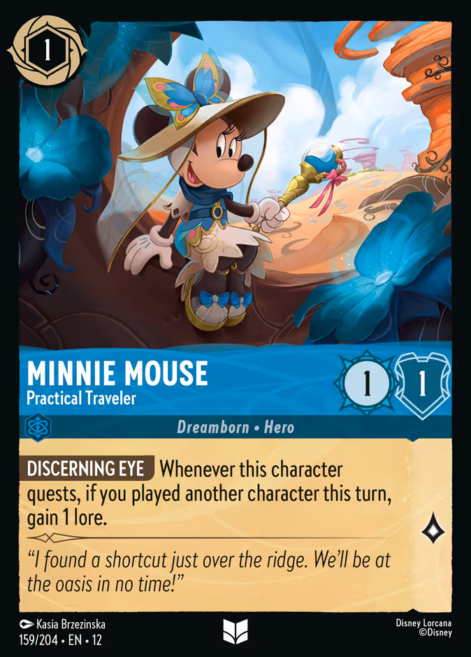 Minnie Mouse - Practical Traveler 12-159 Lorcana card
