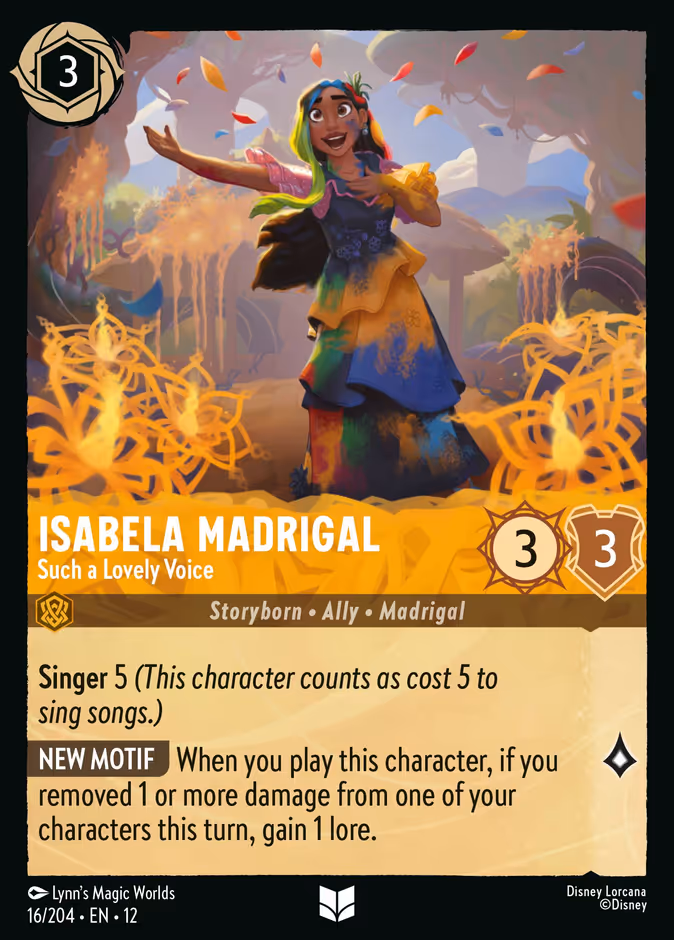 Isabela Madrigal - Such a Lovely Voice 12-16 Lorcana card