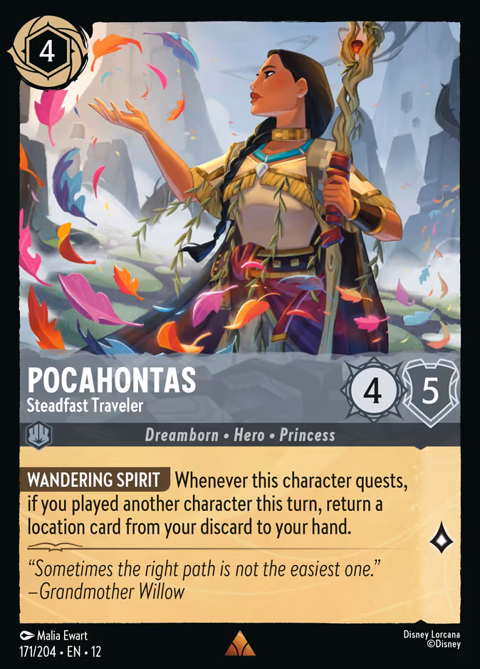 Pocahontas - Steadfast Traveler 12-171 Lorcana card