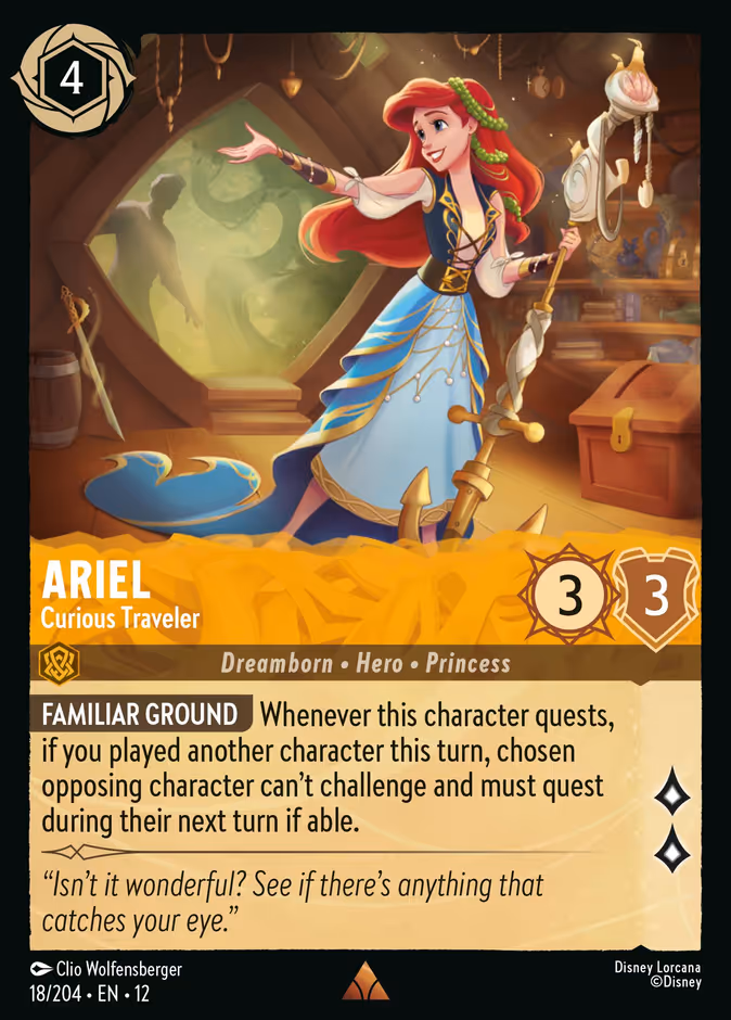 Ariel - Curious Traveler 12-18 Lorcana card