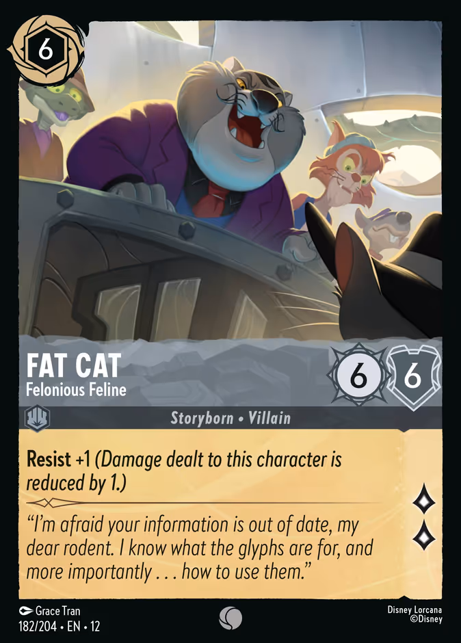 Fat Cat - Felonious Feline 12-182 Lorcana card
