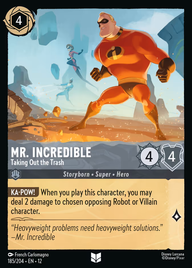 Mr. Incredible - Taking Out the Trash 12-185 Lorcana card