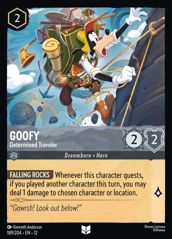 Goofy - Determined Traveler 12-189 Lorcana card