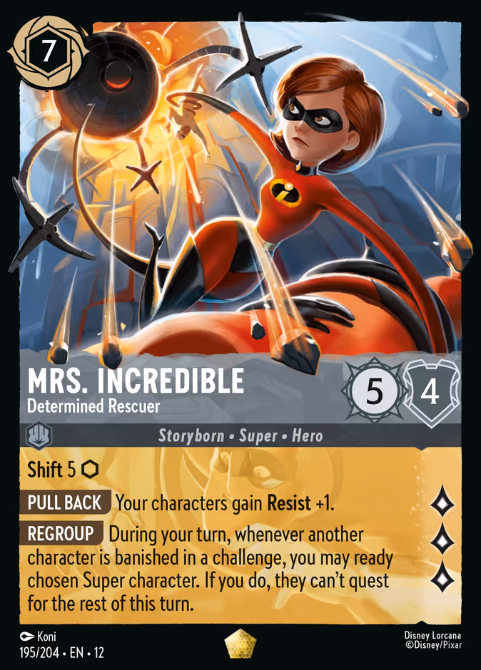 Mrs. Incredible - Determined Rescuer 12-195 Lorcana card