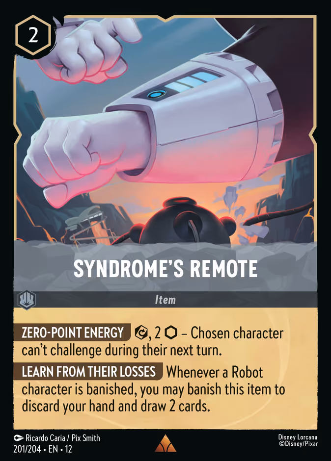 Syndrome's Remote 12-201 Lorcana card