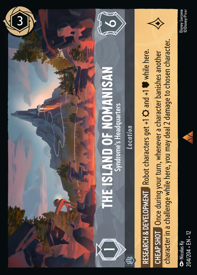 The Island of Nomanisan - Syndrome's Headquarters 12-204 Lorcana card