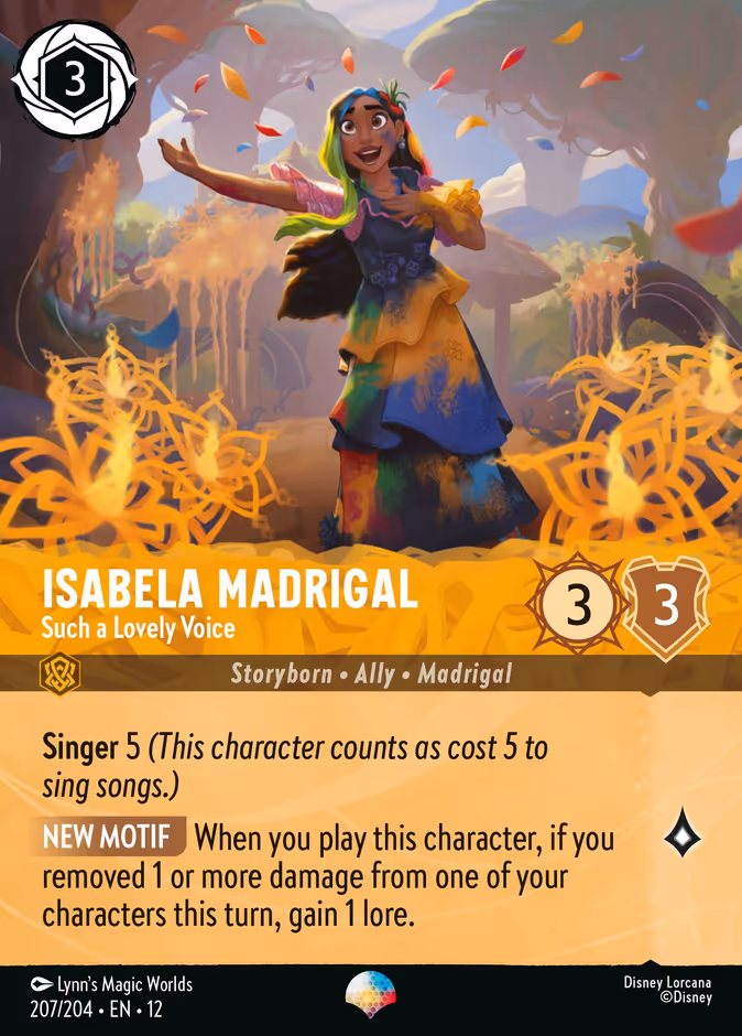 Isabela Madrigal - Such a Lovely Voice 12-207 Lorcana card
