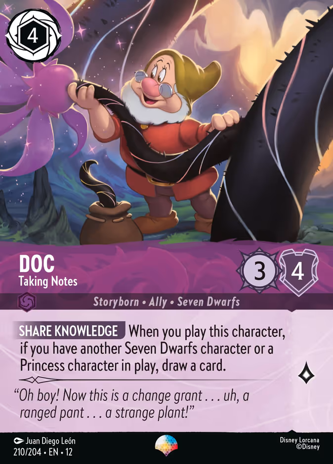 Doc - Taking Notes 12-210 Lorcana card