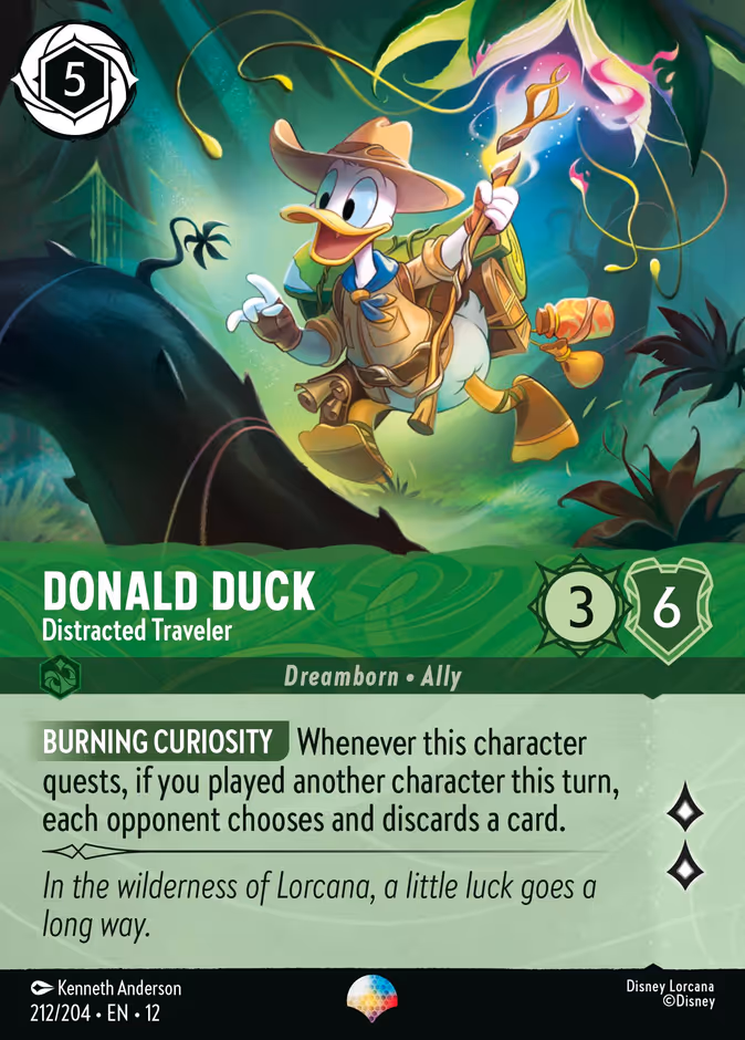 Donald Duck - Distracted Traveler 12-212 Lorcana card
