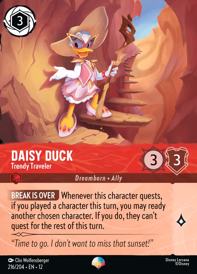 Daisy Duck - Trendy Traveler 12-216 Lorcana card