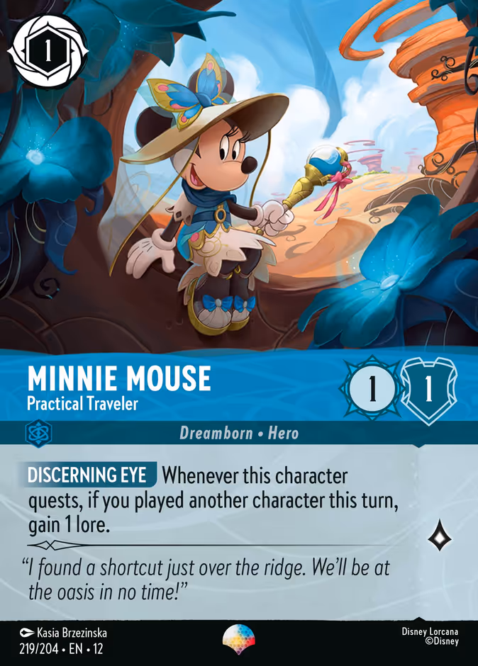 Minnie Mouse - Practical Traveler 12-219 Lorcana card