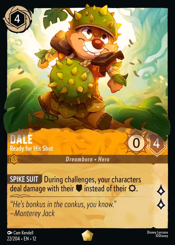 Dale - Ready for His Shot 12-22 Lorcana card