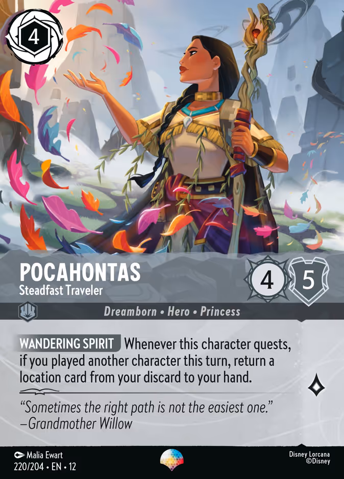 Pocahontas - Steadfast Traveler 12-220 Lorcana card