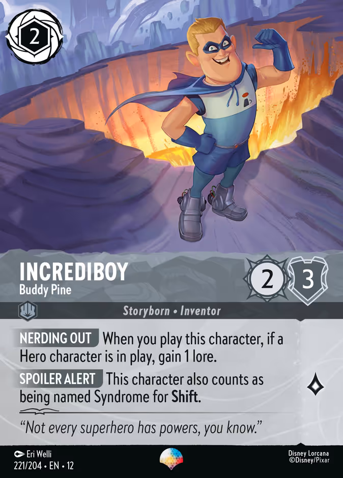 Incrediboy - Buddy Pine 12-221 Lorcana card