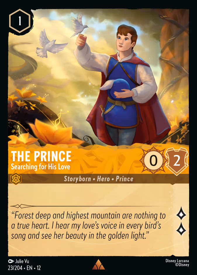 The Prince - Searching for His Love 12-23 Lorcana card