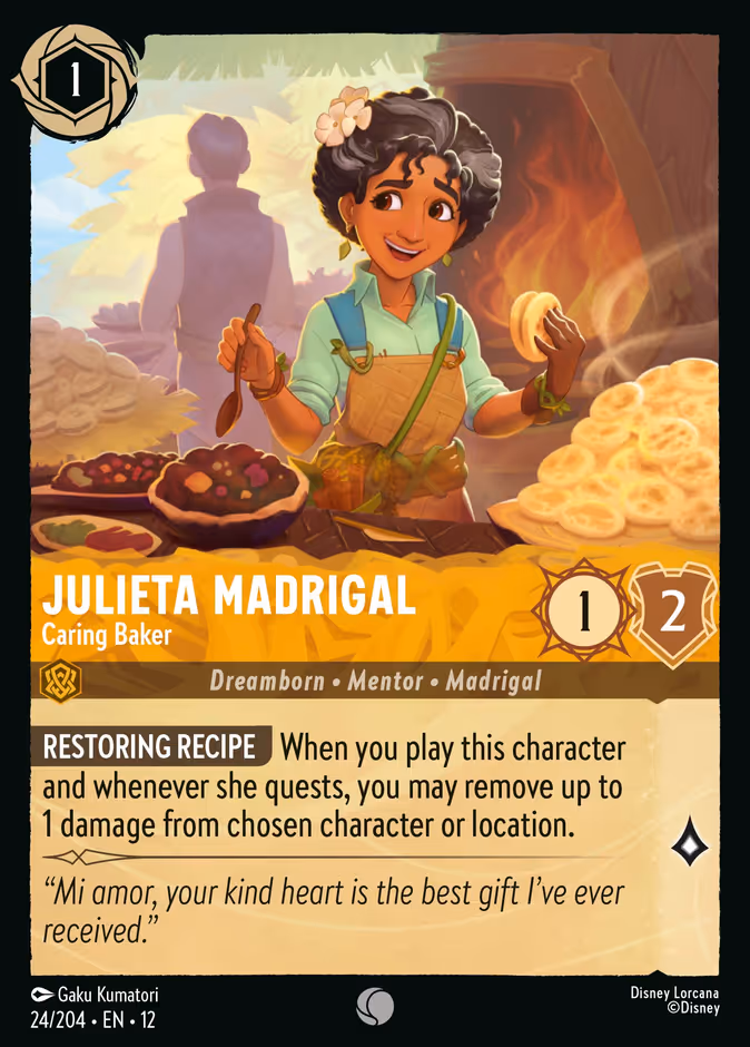 Julieta Madrigal - Caring Baker 12-24 Lorcana card