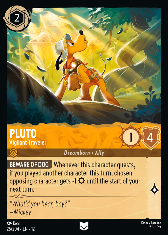 Pluto - Vigilant Traveler 12-25 Lorcana card