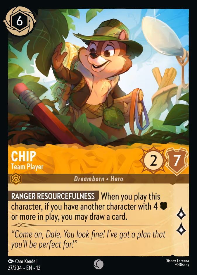 Chip - Team Player 12-27 Lorcana card