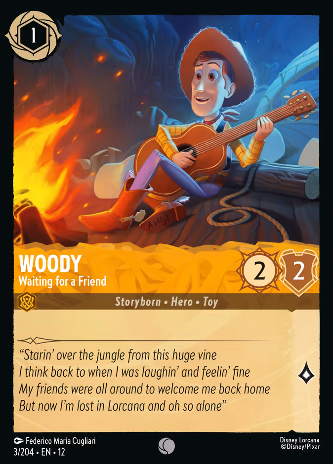 Woody - Waiting for a Friend 12-3 Lorcana card