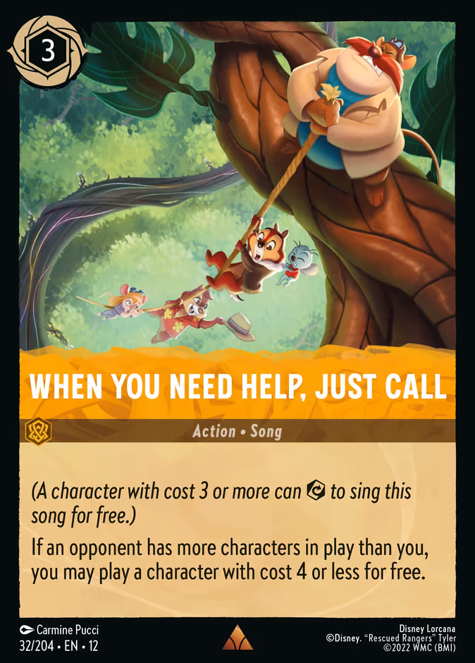 When You Need Help, Just Call 12-32 Lorcana card
