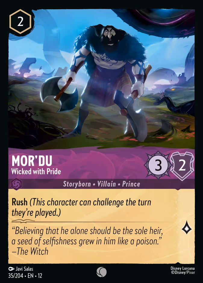 Mor'du - Wicked with Pride 12-35 Lorcana card