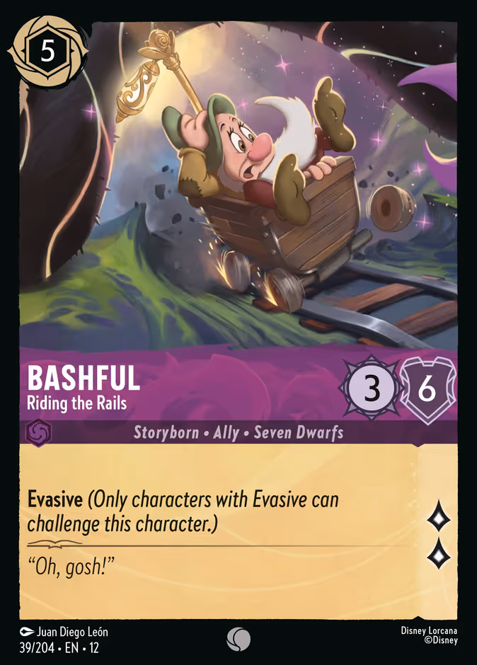 Bashful - Riding the Rails 12-39 Lorcana card