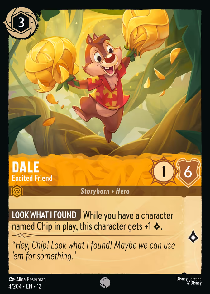 Dale - Excited Friend 12-4 Lorcana card
