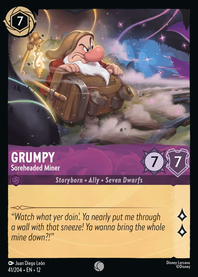Grumpy - Soreheaded Miner 12-41 Lorcana card