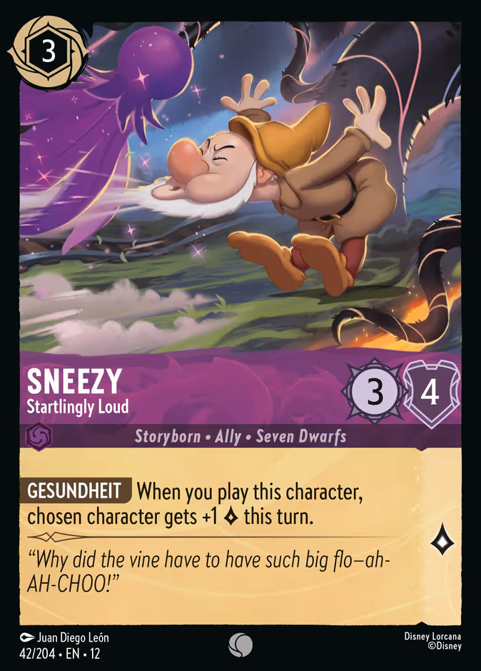 Sneezy - Startlingly Loud 12-42 Lorcana card