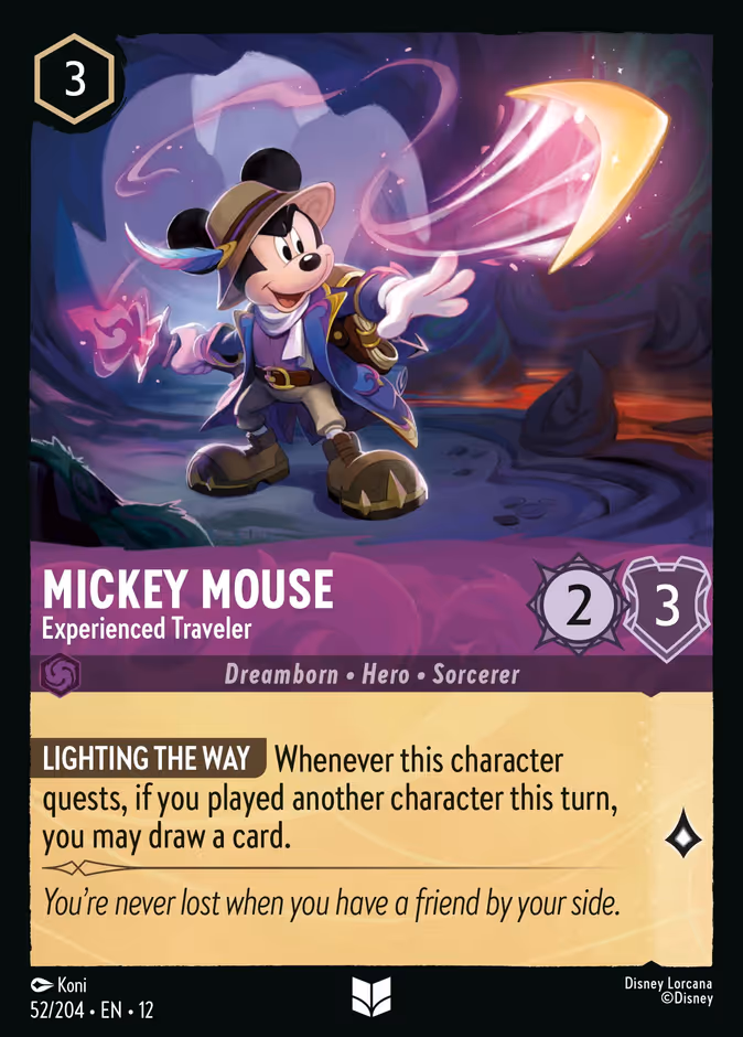 Mickey Mouse - Experienced Traveler 12-52 Lorcana card
