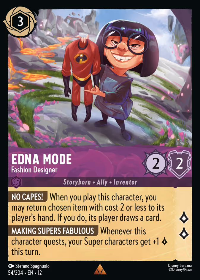 Edna Mode - Fashion Designer 12-54 Lorcana card