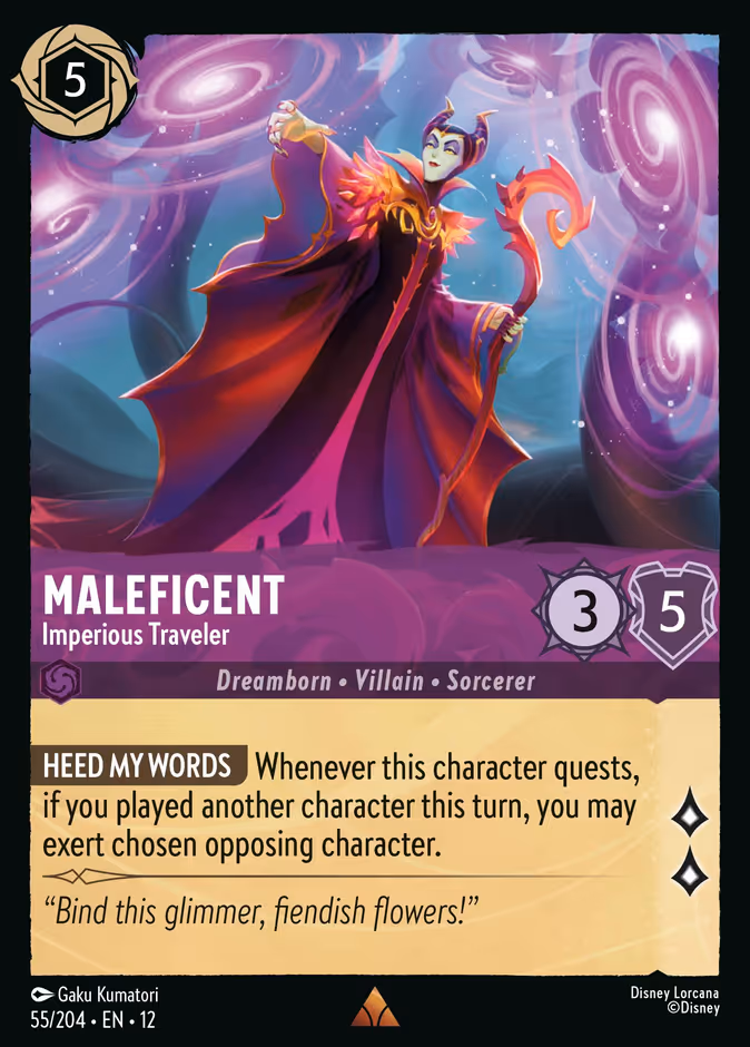 Maleficent - Imperious Traveler 12-55 Lorcana card