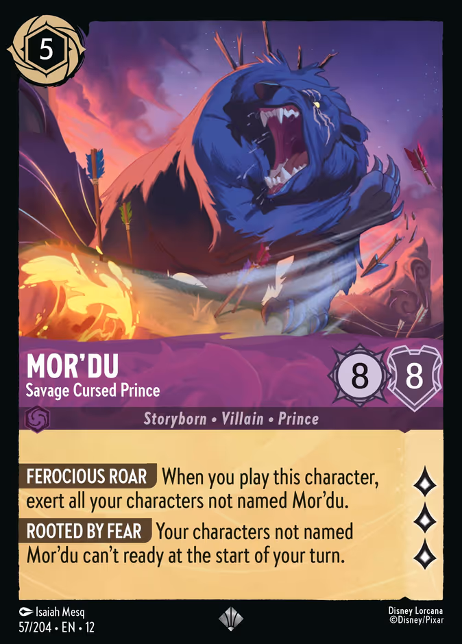Mor'du - Savage Cursed Prince 12-57 Lorcana card