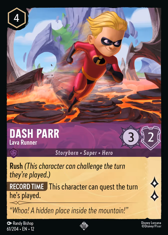 Dash Parr - Lava Runner 12-61 Lorcana card